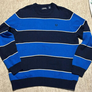 Chaps Men's XL sweater Like new! Navy and blue stripes crew neck long sleeve